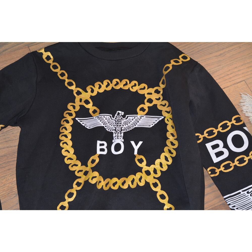 Boy London Black and Gold Chain Print Sweatshirt